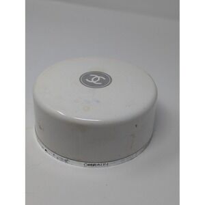 Vintage Chanel White Bath Powder Compact Case Puff and Powder